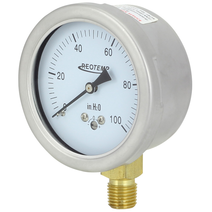 General Purpose Low Pressure Gauge Pc25s2 Reotemp Instruments 4188