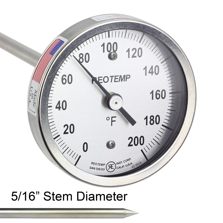 32-178 Fahrenheit and Celsius with PDF Composting Guide REOTEMP Soil & Compost Thermometer 12 Inch Stem