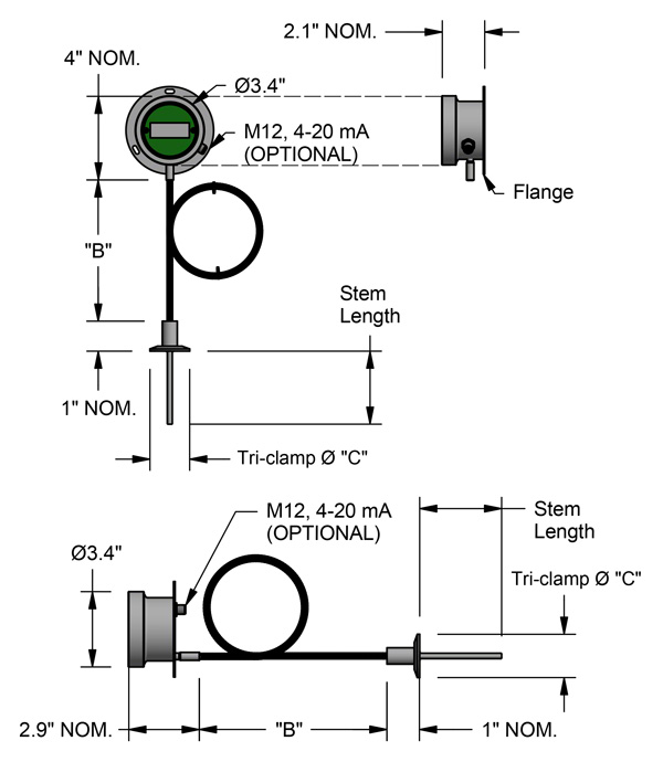 Remote Digital Sanitary Brewing Thermometer - Reotemp Brew