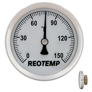 Reotemp Sanitary 3 in. Dial Thermometer w/ Back Mount, 1 1/2 in. Tri-Clamp  - John M. Ellsworth Co. Inc.